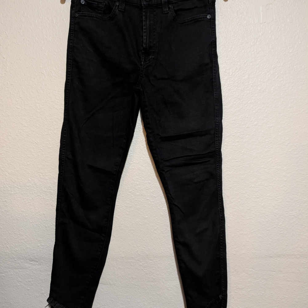 7 For All Mankind High Waist Black Jeans